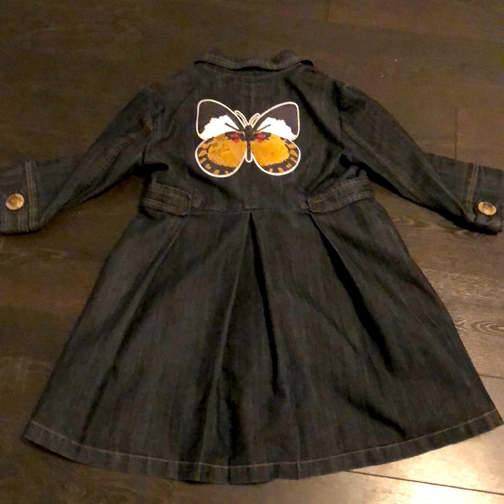 Jean jacket with butterfly appliqué